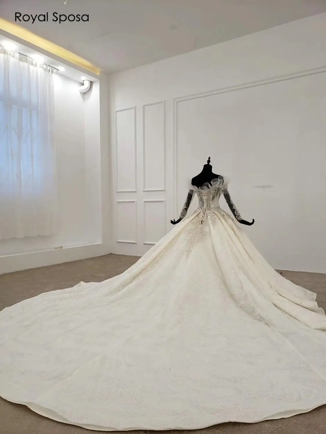 Кружевное свадебное платье новый стиль аппликация на плече роскошное невесты 2020