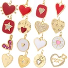 Красное любовное сердце милые шармы Diy серьги Шарм дизайнерский браслет ожерелье кулон изготовление ювелирных изделий Шарм Золото Смола Телефон бабочка