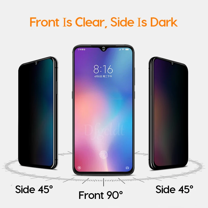 Антишпионское закаленное стекло для Xiaomi Mi 9 8 SE 10 11 Lite Redmi Note 7 K20 K30 K40 Pro Защитное