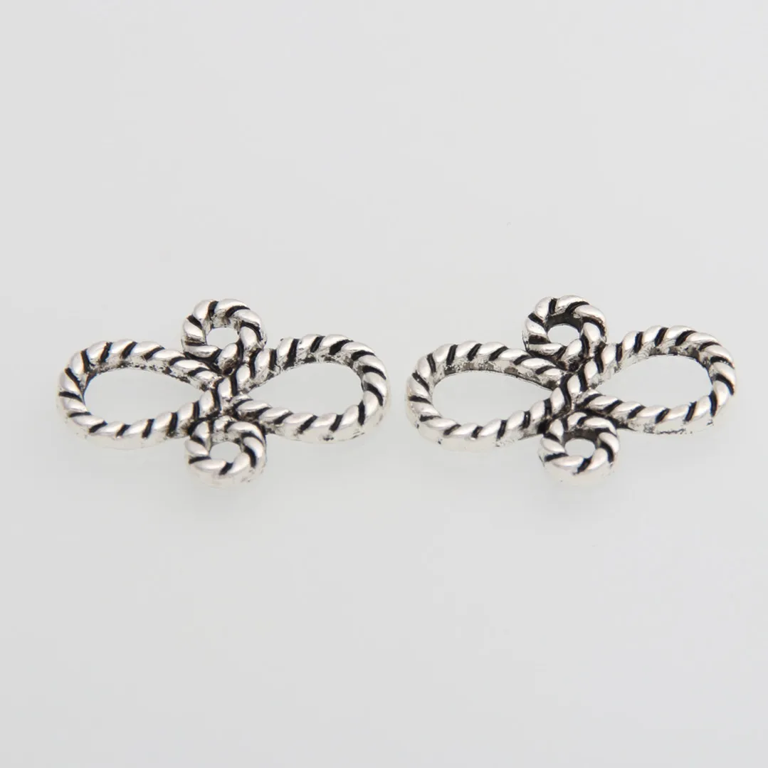 

50pcs Silver Color Lucky Knot Bowknot Charms 8 knot Pendant Jewelry Making DIY Handmade Craft Accessories Supplies A3471