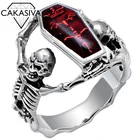 925 винтажное серебряное кольцо с черепом вампира летучая мышь мужское Винтажное кольцо в стиле панк подарок серебряное Ювелирное кольцо оптом