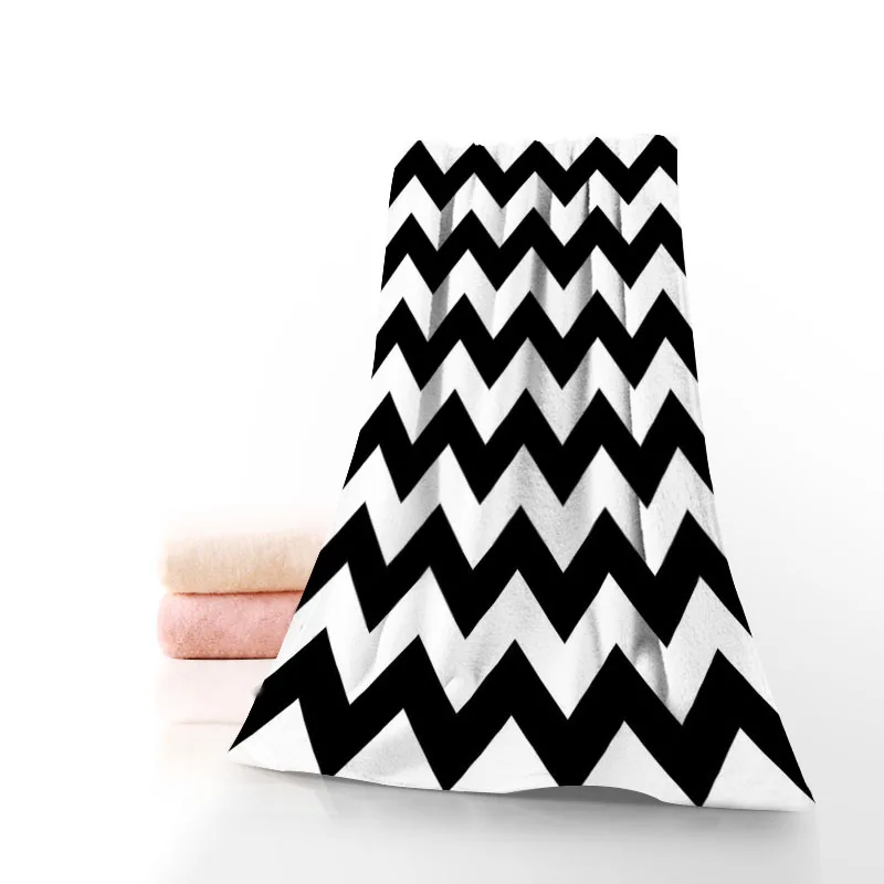 

Custom Chevron Bath Towel Washcloth Home Textile Travel Hand Face Towel Microfiber Fabric Bathroom Towels For Adults