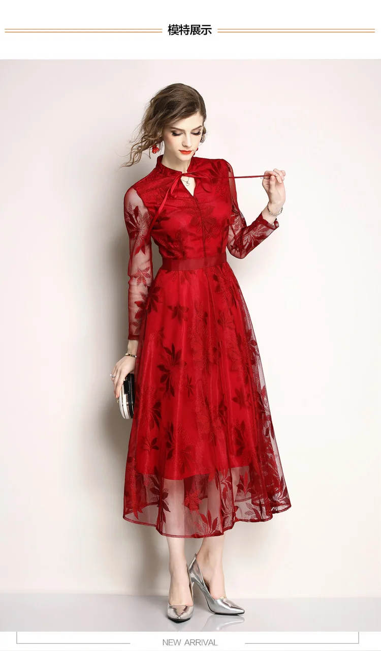 Длинные вечерние платья для подиума, черное кружевное платье, ropa mujer Invierno, жаккардовое женское кружевное платье, Vestido Mujer