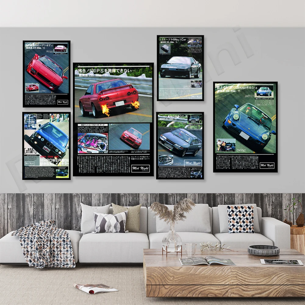 

JDM Mid Night Club poster-car meeting posters, Japanese, German, Italian car posters, Japanese street racing decoration posters