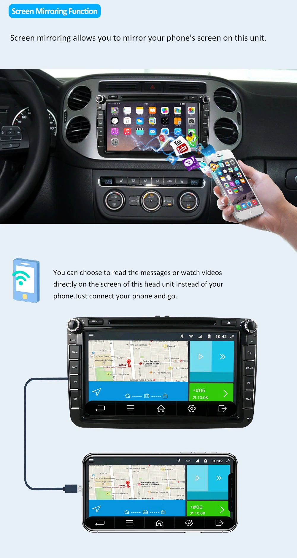 2 din Android 9,0 Автомагнитола DVD gps навигация для Volkswage Caddy Golf Polo седан Touran Passat EOS DVD Automtivo WIF