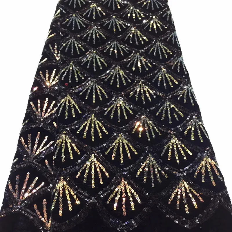2019 новейший дизайн нигерийская бархатная ткань с кружевом 5 ярдов/шт.