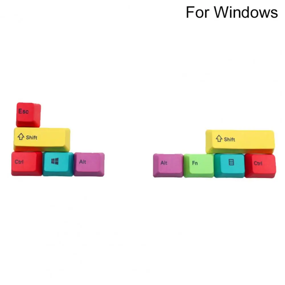 

10Pcs/Set Universal Mechanical Keyboard New OEM Profile PBT RGBY Modifiers 10pcs Keys Front /Side Print Keycaps