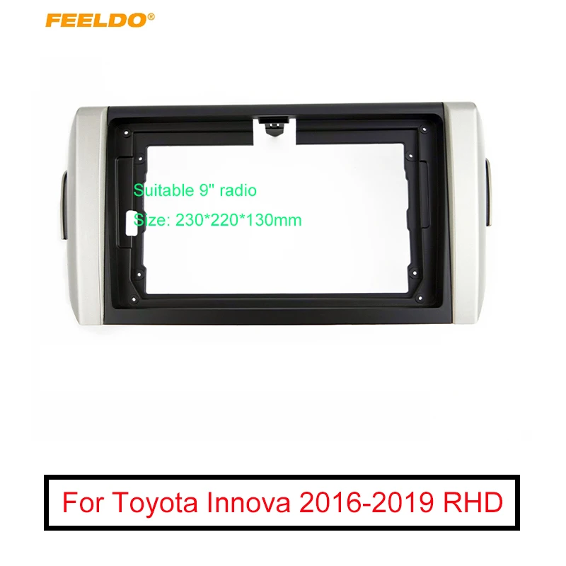 

FEELDO Car Stereo 2DIN Fascia Frame Adapter For Toyota Innova (LHD/RHD) 9" Big Screen DVD Player Dash Fitting Panel Frame Kit