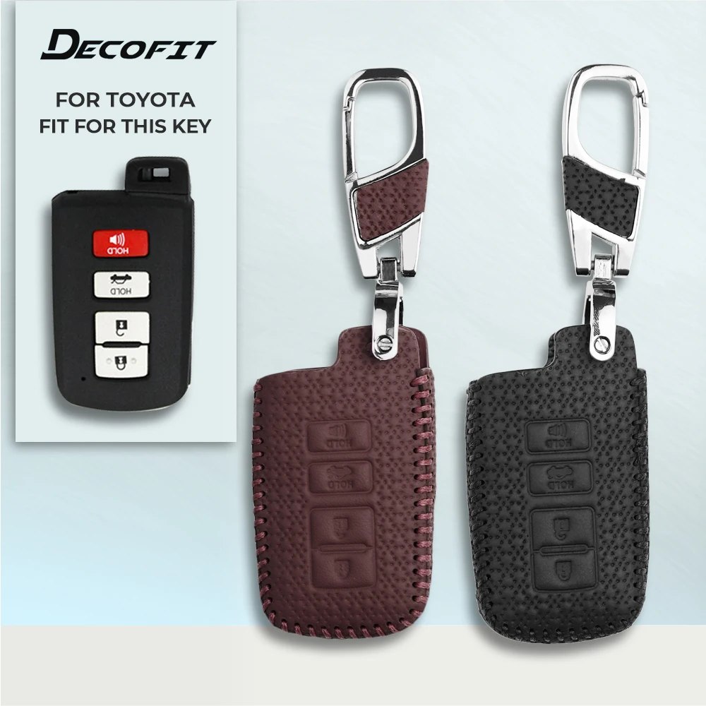 

Genuine Leather Car Key Case for TOYOTA RAV4 Corolla (B) M36 Camry Prado Crown Prado 2 4 Buttons Smart Cover Shell Keybag Fob