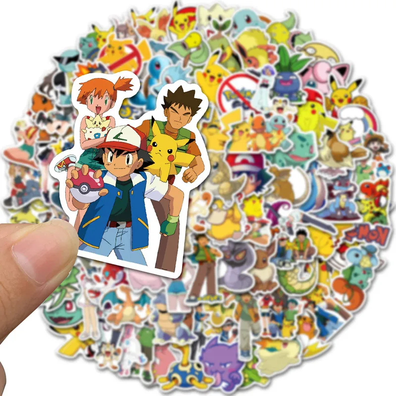 103050100pcs pokemons anime stickers luggage skateboard phone laptop moto bicycle wall guitar sticker diy waterproof toy free global shipping