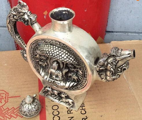 + Бесплатная доставка тибетская Классическая Бронзовая покрытая серебряная