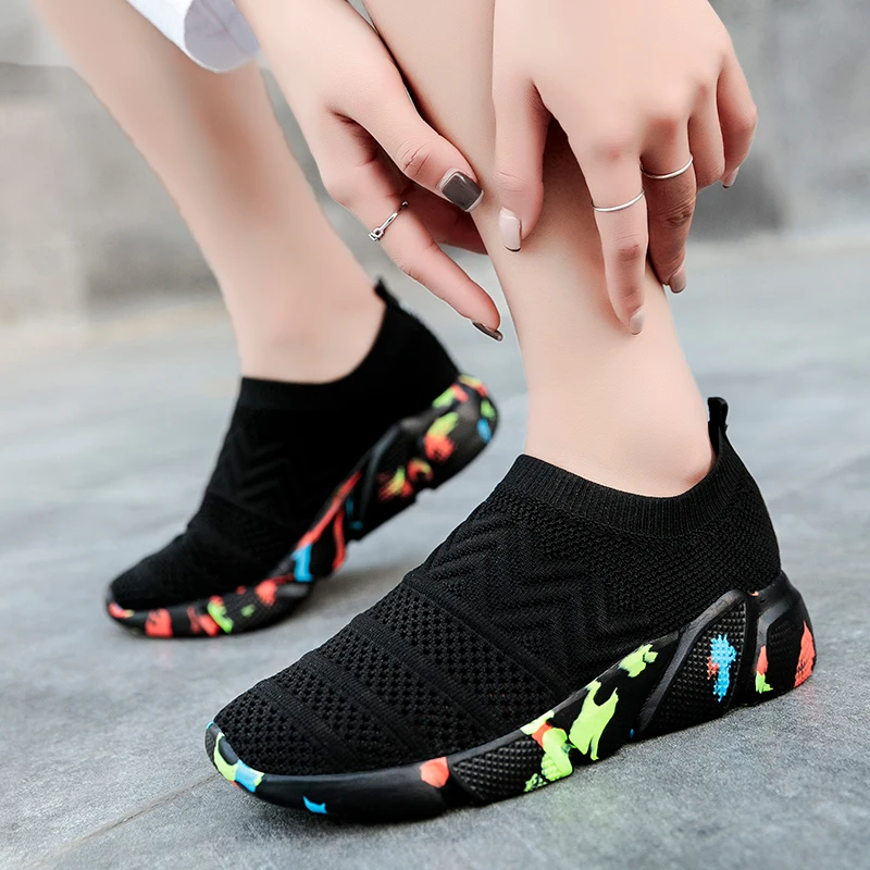 

2021 Hot Sale Running Shoes Women Sport Shoes Outdoor Lace-up Platform Men Sneakers Mesh Breathable Walking Jogging Gym Trainers