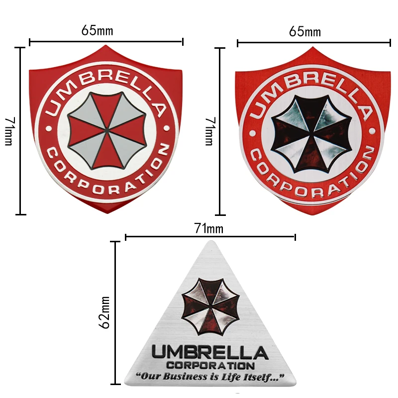 Алюминиевая 3d наклейка Umbrella corporation для автомобилей аксессуары Toyota Honda Skoda Peugeot BMW
