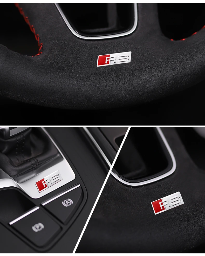Наклейки на руль автомобиля с логотипом RS наклейки для Audi Quattro A4 A3 A6 A5 Q5 Q7 Q3 A1 TT RS3 RS4
