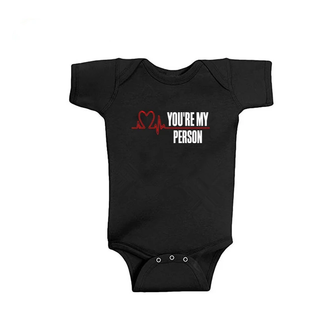 You're My Person Print Newborn Body Black Cotton Baby Boy Body Infantil Twin Baby Clothes 0-24M
