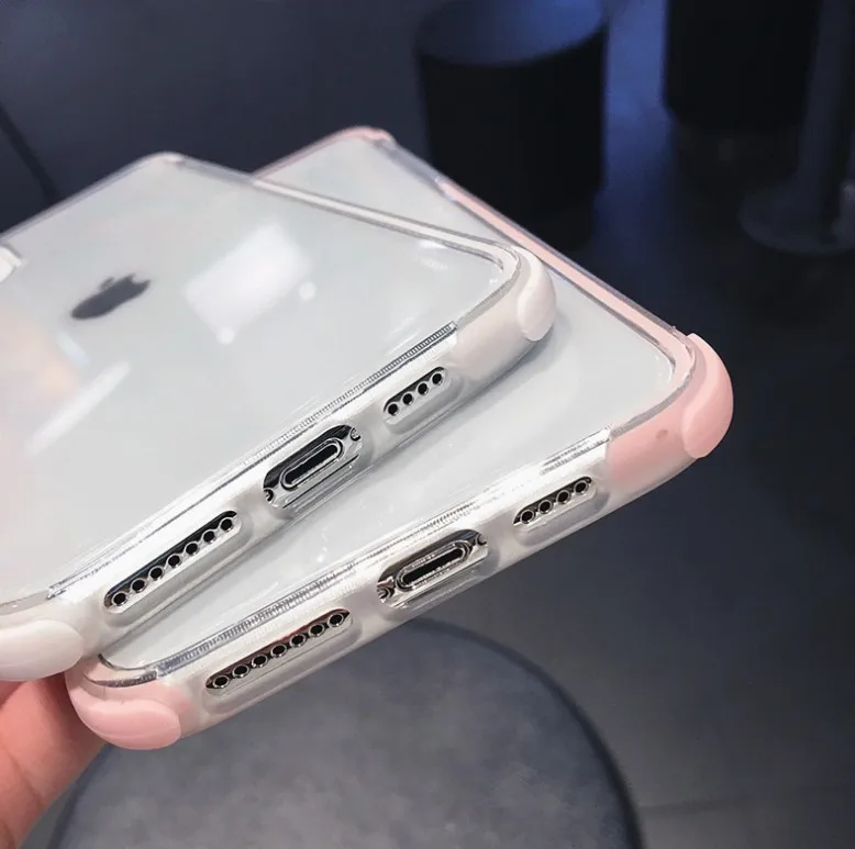 Прозрачный двухцветный чехол для телефона Apple iphone 11 Pro XS Max XR 8 7 6 цветной