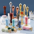 Изысканная деревяннаяметаллическая ручка для восковой печати штамп ретро антикварная печать восковая ручка свадебные открытки Скрапбукинг материал Y22