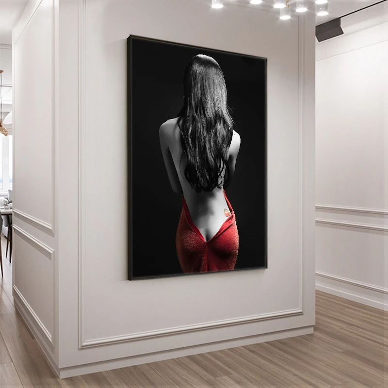 

Modern half-naked woman posters and prints, pictures on wall canvases, sexy nude photos for home decoration,