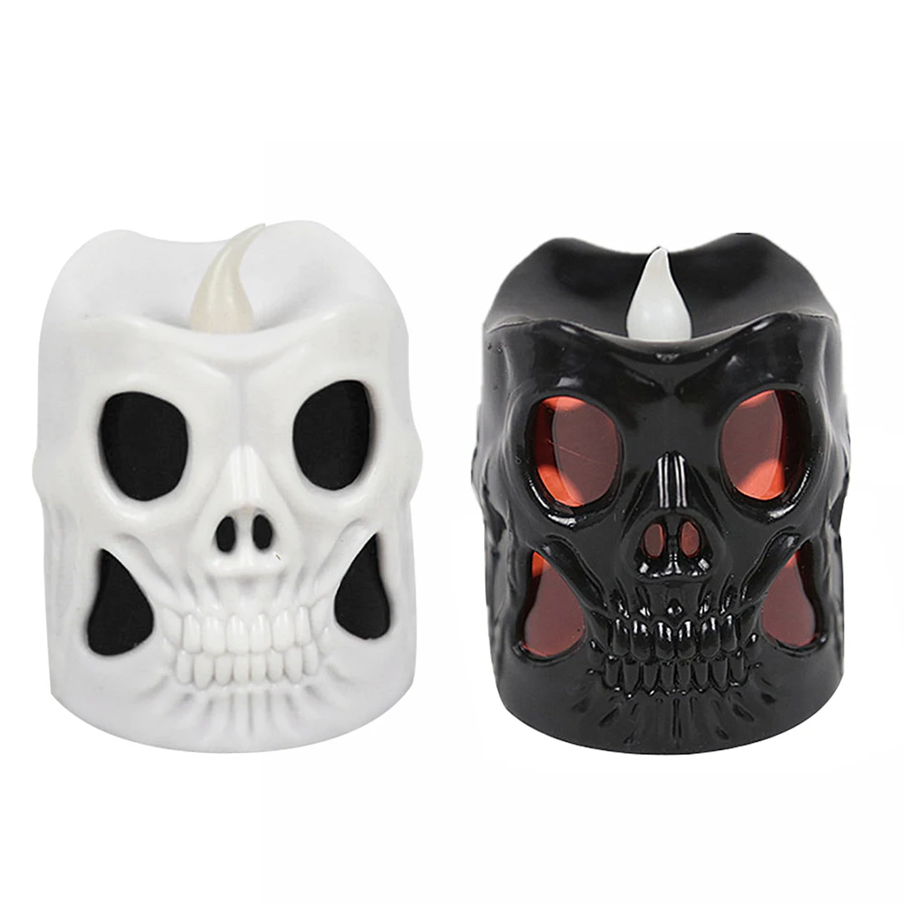 1 шт. Хэллоуин декоративная свеча свет Пластик призрак головка светодиода ужас