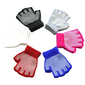 Зимние теплые перчатки для детей от 5 до 12 лет, 6 цветов, вязаные перчатки с открытыми пальцами, утепленные детские митенки, спортивные Нескользящие перчатки