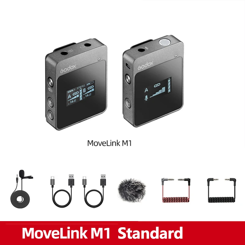 Беспроводной петличный микрофон Godox MoveLink M1 M2 приемник-передатчик для телефона
