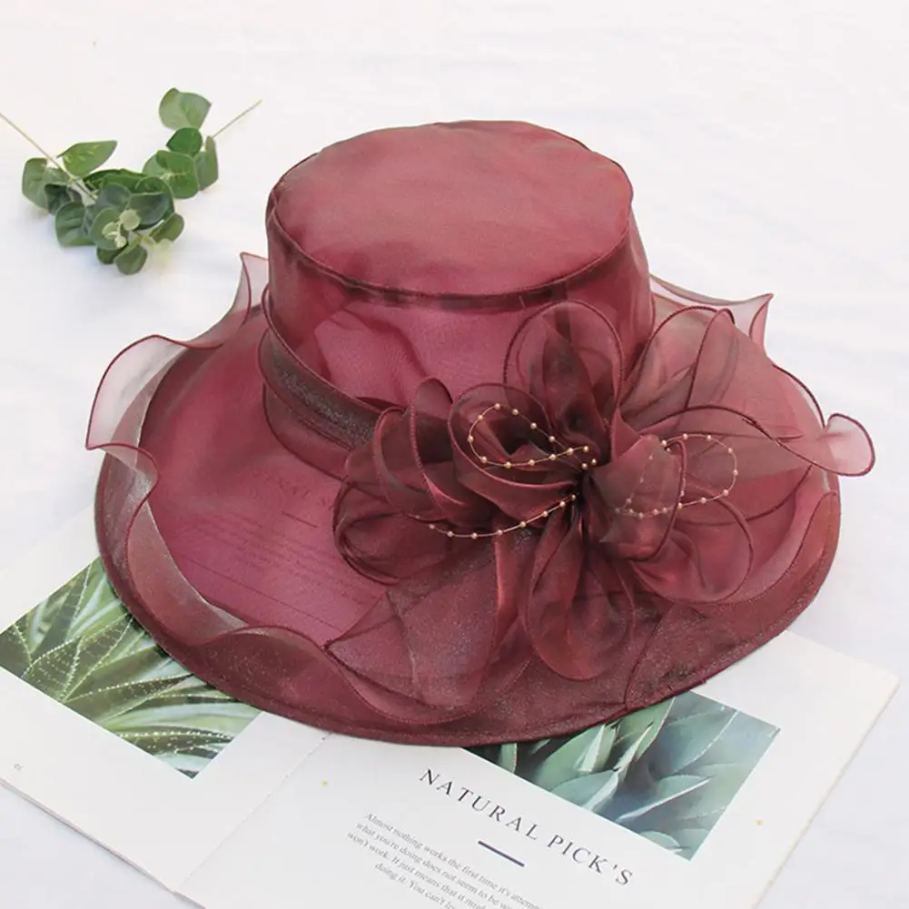 Шляпка Федора женская с широкими полями элегантная винтажная церковная из