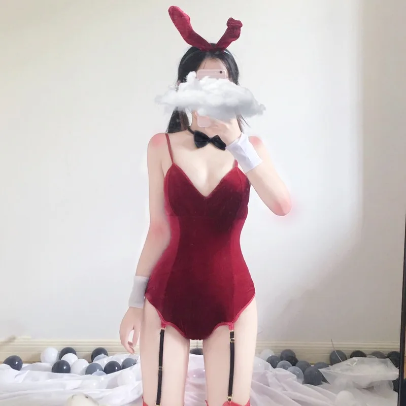 Японский сексуальный аниме костюм для девочек с кроликом 3 цвета боди дизайном