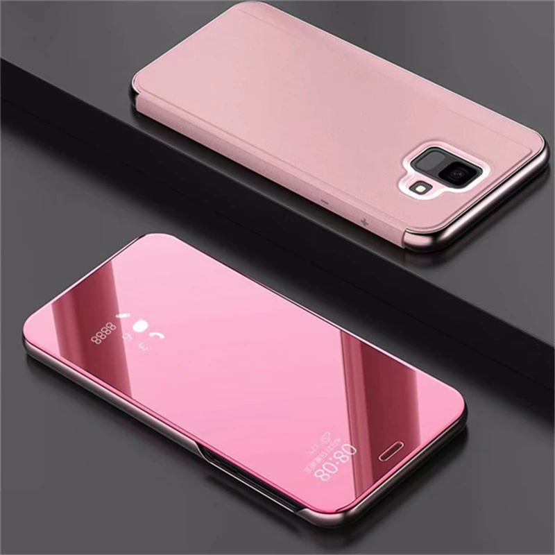 Роскошный зеркальный Чехол-книжка для Samsung Galaxy A6 A7 A8 A9 A12 A22 A32 A42 A52 A72 J5 J7 J4 J6 Plus J8 2018 |