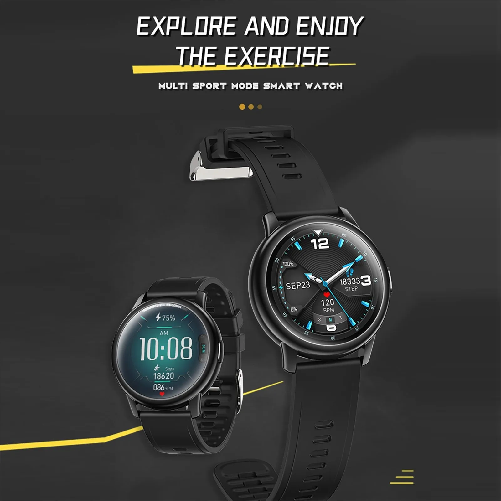 

S27 Smart Watch Men Women Sports Pedometer Waterproof sweat Resistant Sleep Monitor Fitness Heart Rate Tracker SmartWatch #0218