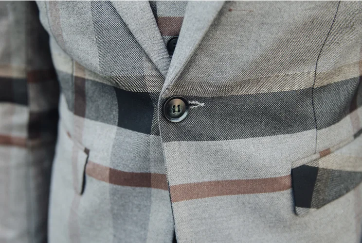 

2021 New High Quality Plaid Single-Breasted Suit Men's Tuxedo Suit 3-Piece Set Men's Casual Wedding Dress (Blazer+Pants+Vest)