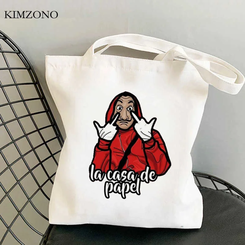 

Money Heist La Casa De Papel House of Paper shopping bag recycle bag bolso bag reciclaje woven bolsas reutilizables cabas