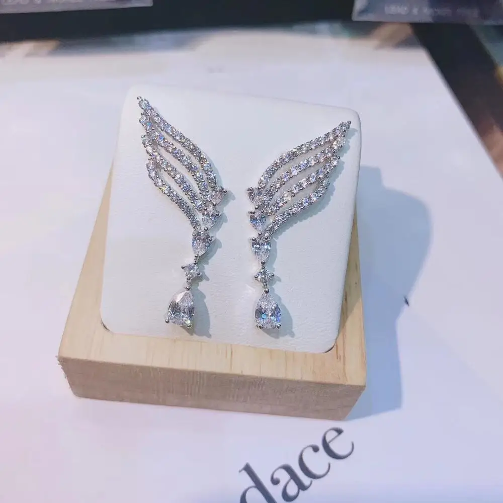 YANMEI CZ Geometric Earrings For Women Half Circle Crystal The Wheel Earring Luxurious Pendientes Accessories YME9311 | Украшения и