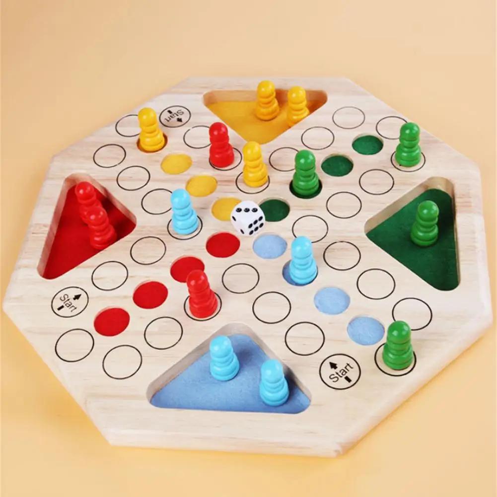 

Kids Adults Board Game Set Parent Child Entertainment Gifts Flying Chess Wooden Chessboard Mini Educational Toy Travel