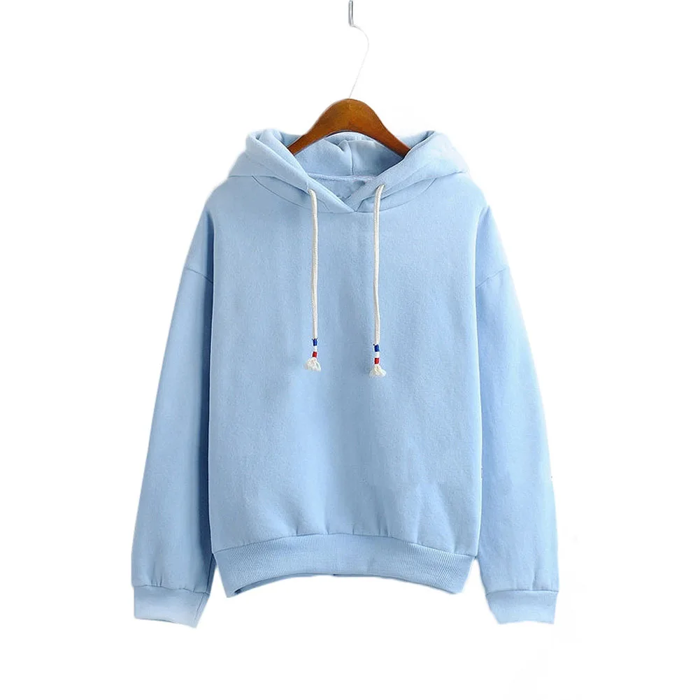 

Pop Fashion Korean Spring Autumn Women Sweatshirt Solid Color Pullover Long Sleeves Hoodies Lady Girls Loose Casual Tops Pop 8