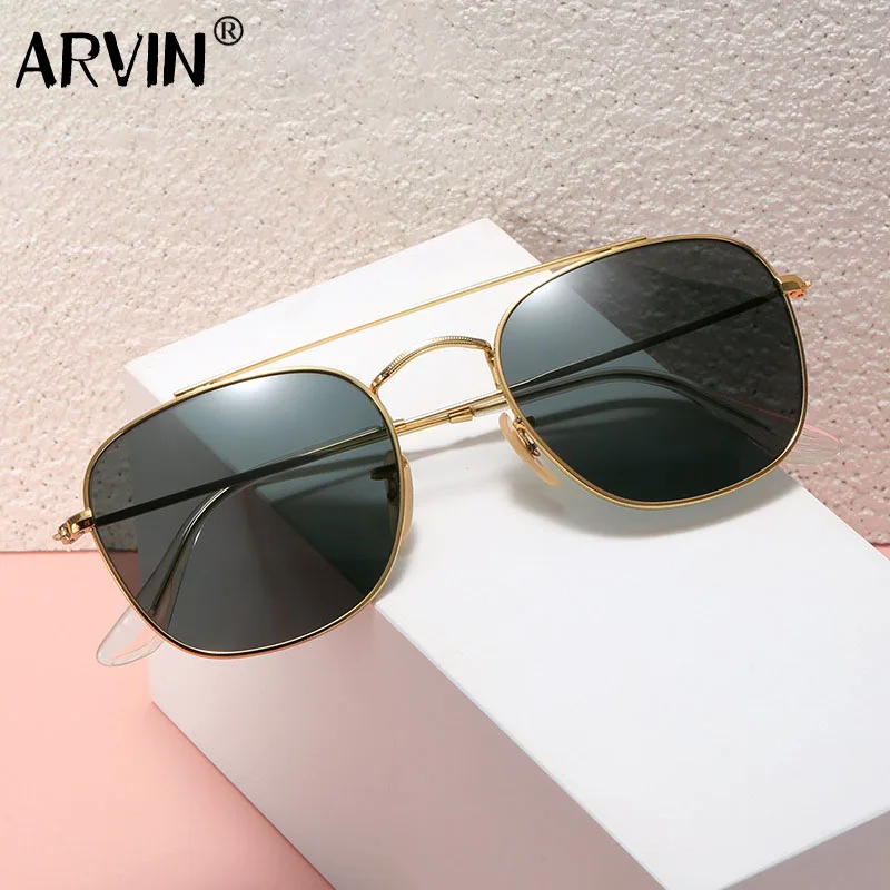 

2021 Women's Personalized Retro Sunglasses Luxury Brand Designer Glass Lens Metal Frame High Quality Driving Eyewear UV400