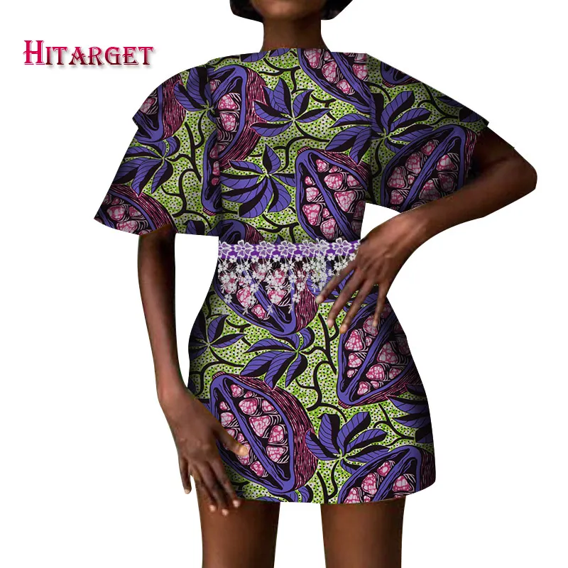 

Hitarget 2019 African Ladies dress dashiki Sexy Dresses for Women ankara wax Print short Sleeve Dress for women Clothing WY4862