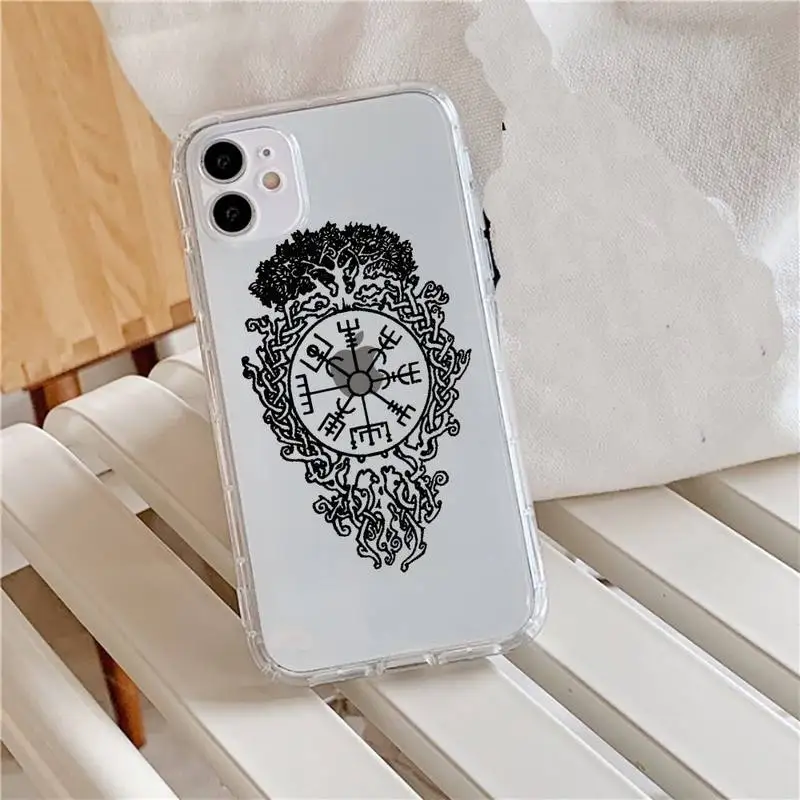 

Viking Vegvisir Odin Nordic Phone Case Transparent for iPhone 11 12 mini pro XS MAX 8 7 6 6S Plus X 5S SE 2020 XR