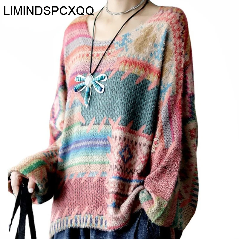 

Свитер Женский Повседневный с длинным рукавом, в стиле Харадзюку