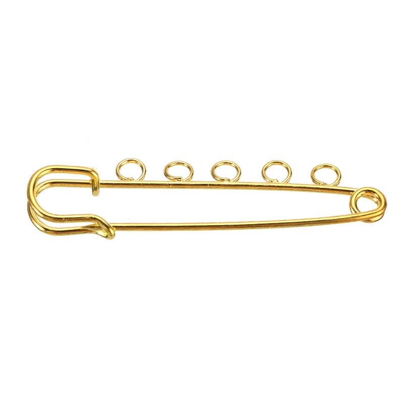 10 шт./компл. железные Броши с 5 отверстиями фурнитура броши шпильки золотистого
