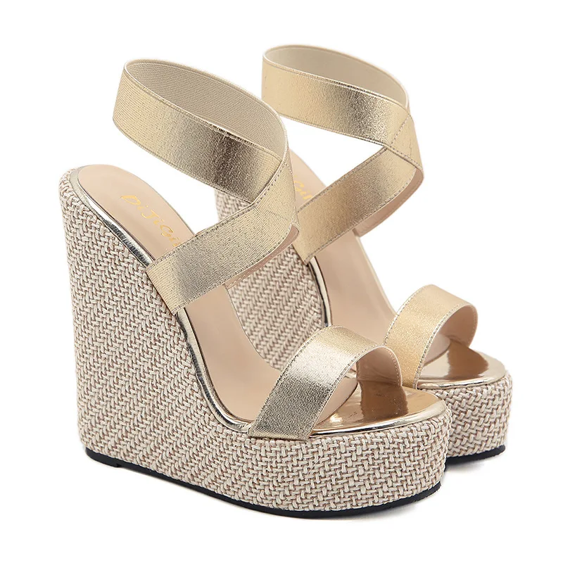 

2021 Fashion Summer European and American Style Wedges Ladies Sandals Open Toes Ladies Platform Wedges Sandals High Heels
