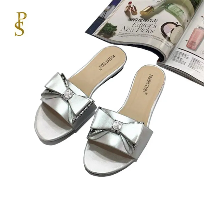 Удобные тапочки на плоской подошве с бантами для женщин|Тапочки| |