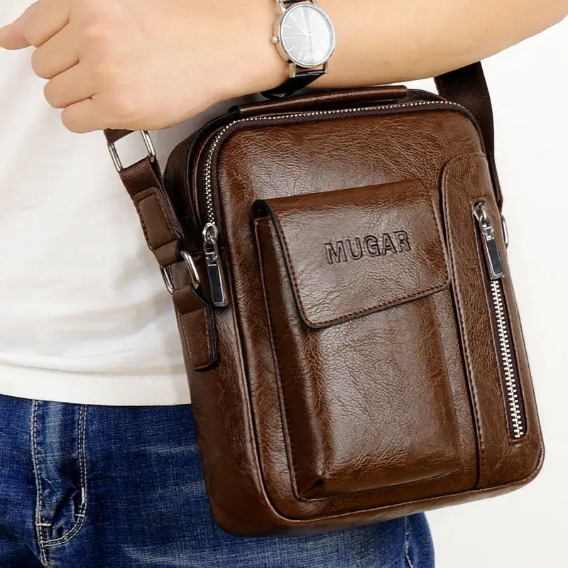 

Casual Men Shoulder Bag Vintage Crossbody Bags High Quality Male Leather Handbag Capacity Men Messenger Bags Tote Bag Purses