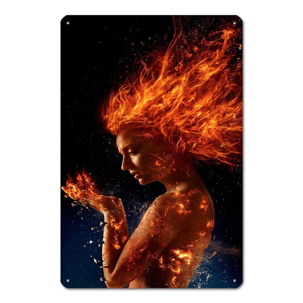 

Dark Phoenix Metal Tin Sign Metal Sign Metal Posters Iron Art Stickers Wall Decor Metal Painting Home Office Wall Posters Cafe