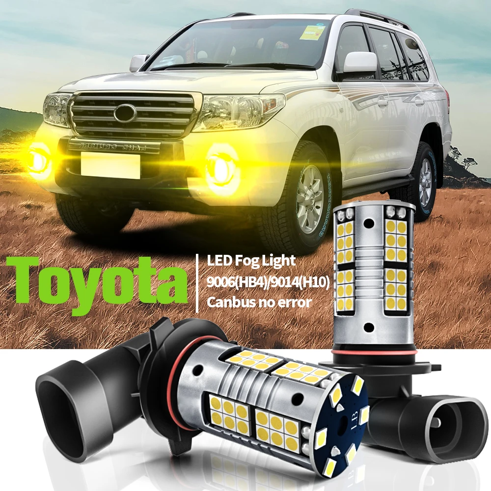 

2pcs LED Fog Light Blub Lamp Canbus 9006 HB4 For Toyota Avensis T25 Land Cruiser Avalon 4Runner Camry Yaris Rav4 Prius Hilux