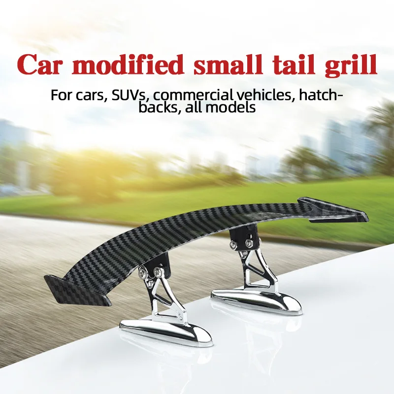 

Universal Car Modified Small Tail Grill ABS Plastic Black White Blue Red Silver Mini Car Rear Wing Car Decorate Accessories
