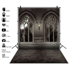 Laeacco гранж дворец дом окно Пол Дерево огонь винтажные фотографические фоны фотозон Фотофон