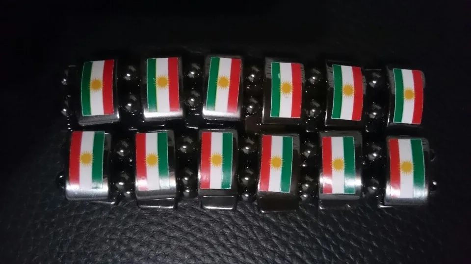 2 шт./лот курдский Флаг ожерелье/браслет ювелирные изделия Koerdische Kurdistan карта Kurde подарок браслет любовь kurdische культура Afrin newroz