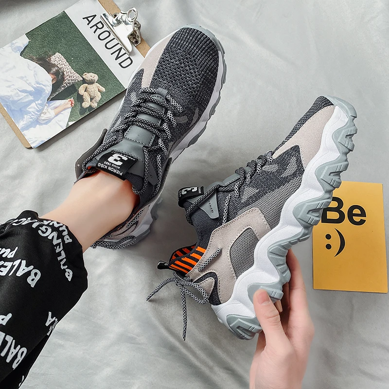 

Summer Fashionable High Quality Running Shoes Men New Casual Daddy Shoes Men's Mesh Tide Shoes Breathable Flying Woven Sneakers