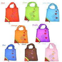 hot creative environmental storage bag handbag strawberry foldable shopping bags reusable folding grocery nylon eco tote bag