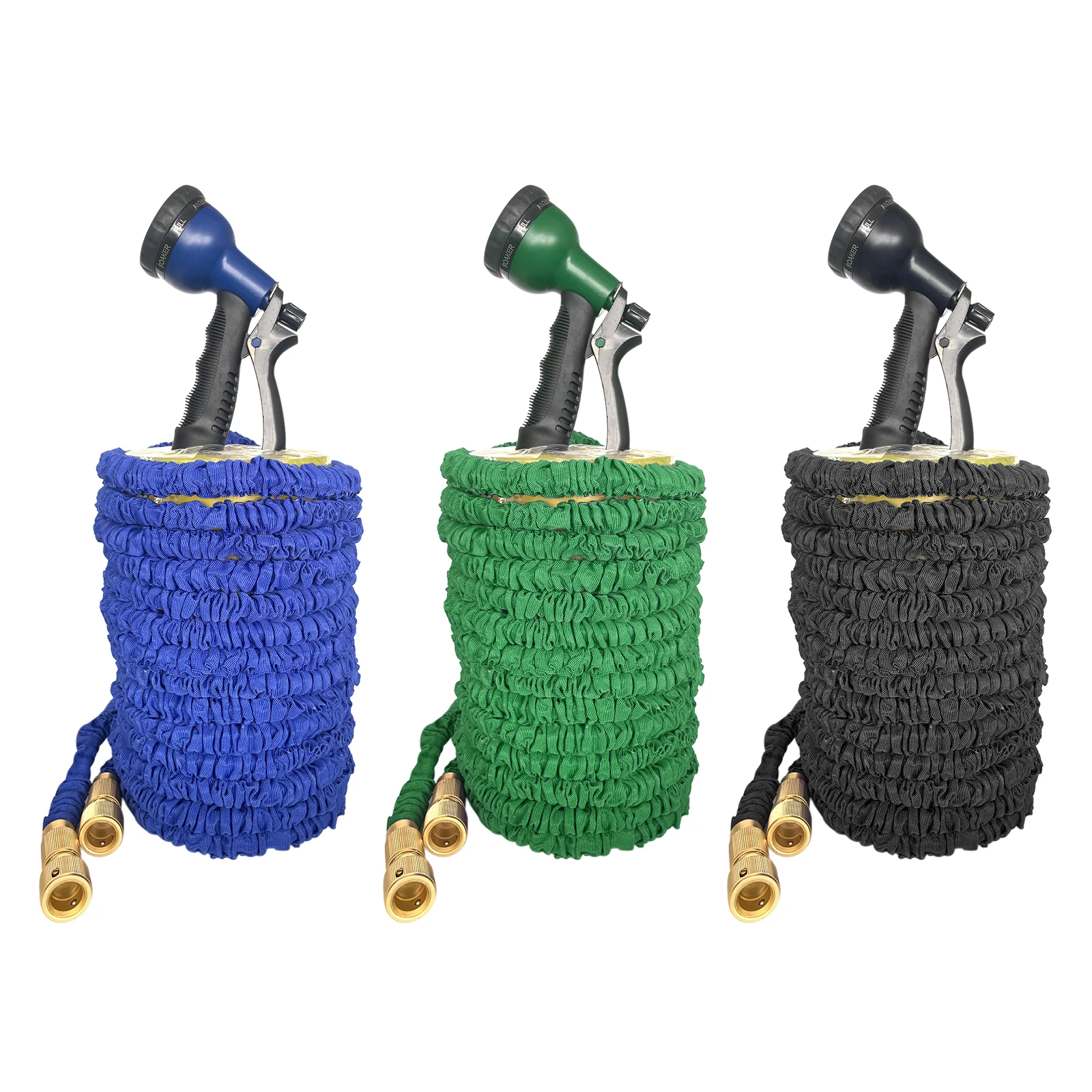 

Garden Hose 100FT Lightweight Flexible Retractable Water Hose with 8 Function Spray Gun Connector for Washing and Watering